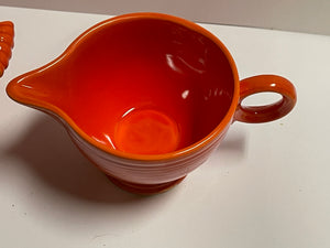 Vintage Original Red Cream and Sugar SET
