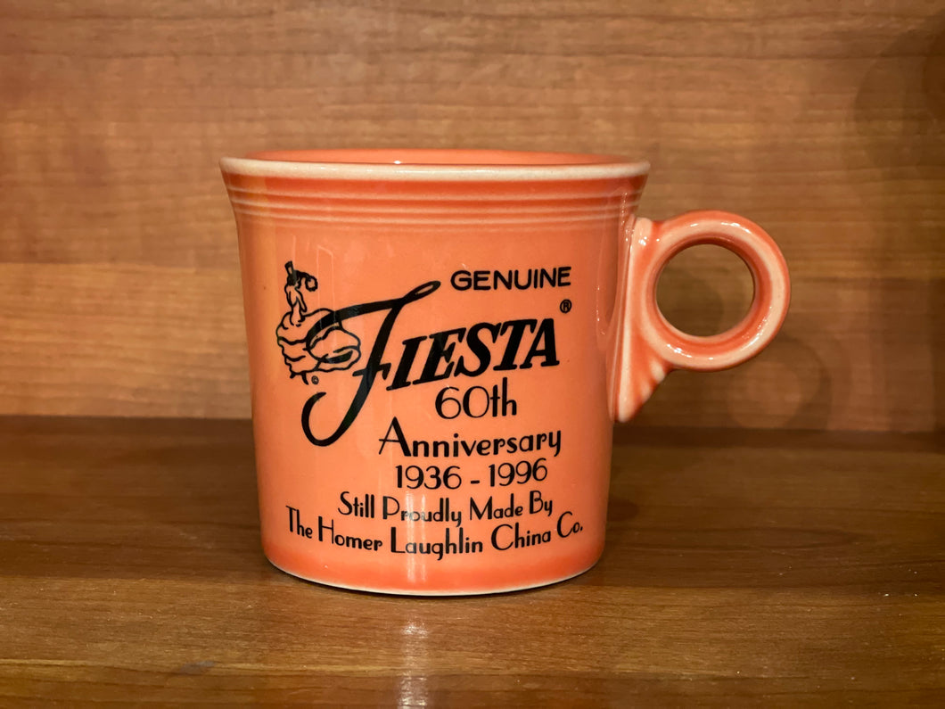 Fiestaware 60th Anniversary Persimmon Ring Handle Mugs Fiesta Homer Laughlin
