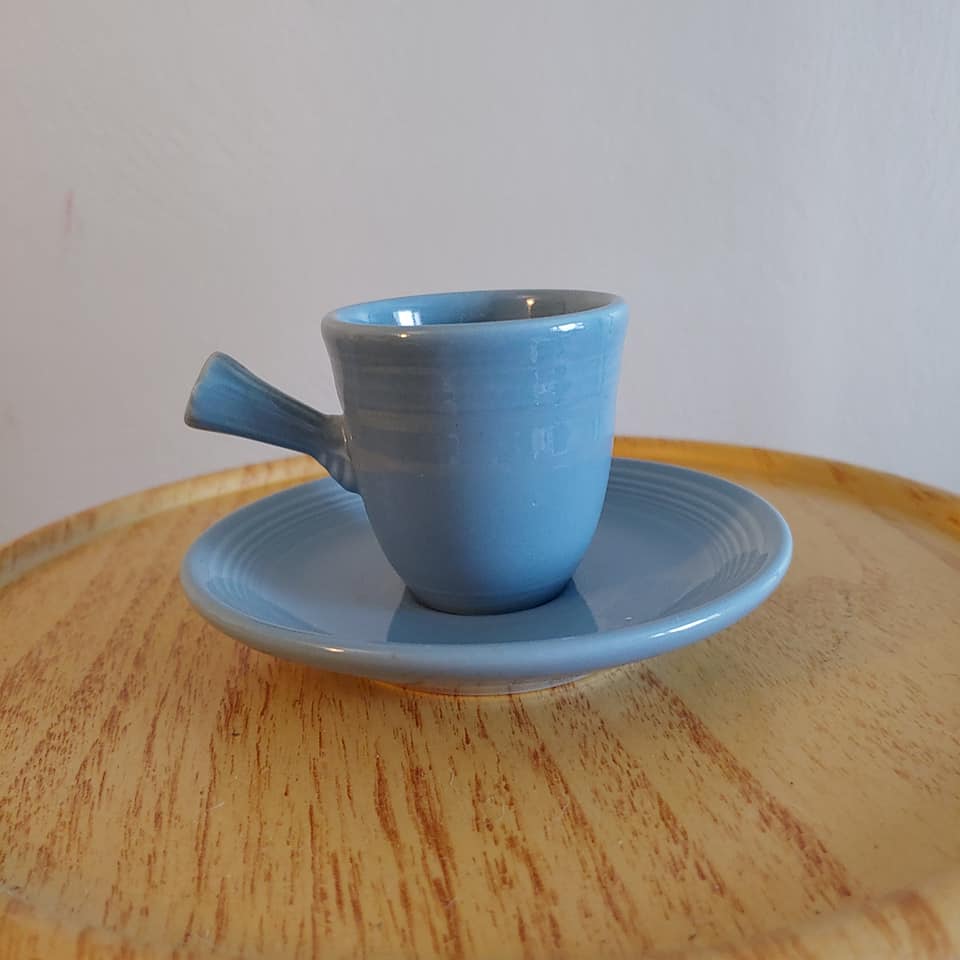Fiesta Periwinkle Stick Handled Cup & Saucer Retired