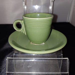 Fiesta Sage Ring Handled Demitasse Cup and Saucer