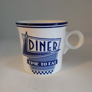 Fiesta Blue Diner Ring Handled Mug Time To Eat HTF