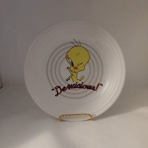 Tweety Bird Fiesta Plate White 1994 Looney Tunes Warner Bros De-wicious
