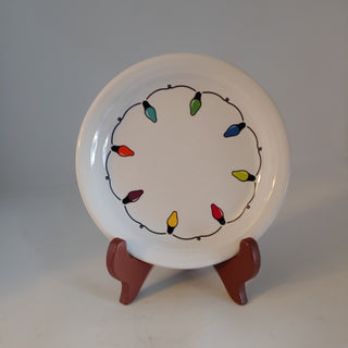 Fiesta Ware  Appetizer Plate Christmas String of Lights & Bulbs