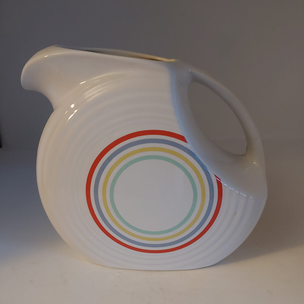 Fiesta Fiestaware Rainbow Quatro Stripe  Disk Pitcher