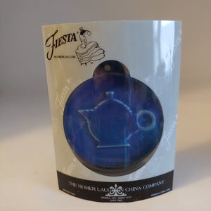 Fiesta Lapis Blue Embossed Teapot Ornament HLCCA 2012 Limited Edition Fiestaware