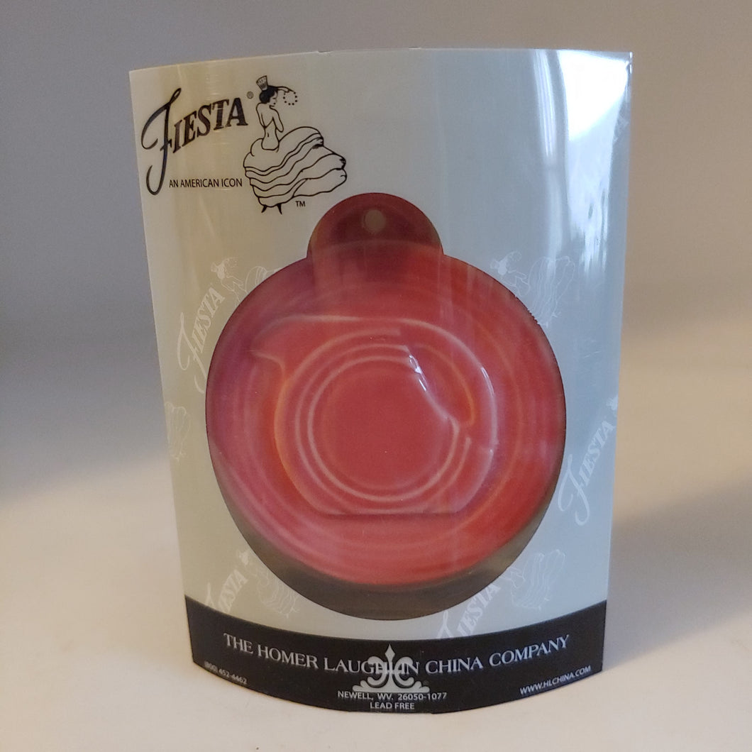 Fiesta Flamingo Pink Embossed Disk Pitcher Ornament HLCCA 2014 Limited Edition Fiestaware