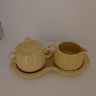 Fiesta Pale Yellow Sugar and Cream Tray Set