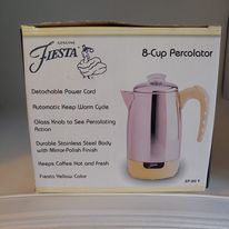 Load image into Gallery viewer, Fiesta Yellow 8 Cup Percolator Coffee Pot Maker New in Box

