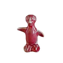Maverick Menagerie China Specialties MARBLE LOOKING PENGUIN HTF Color RED