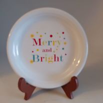 Fiesta Ware WHITE Merry and Bright Appetizer Plate Christmas New. RETIRED