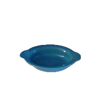Fiestaware Oval Individual Casserole Peacock Blue Retired Color