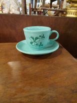 Load image into Gallery viewer, Fiesta Shamrock Decal on Seamist Cup &amp; Saucer  St Paddy htf
