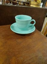 Fiesta Turquoise Blue Tea Cup and Saucer