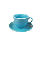 Fiesta Blue Peacock Tea Cup And Saucer Set Fiestaware Retired Color