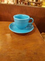 Fiesta Blue Peacock Tea Cup And Saucer Set Fiestaware Retired Color