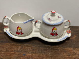 Fiesta China Specialties Little Red Riding Hood Cream & Sugar Tray Set