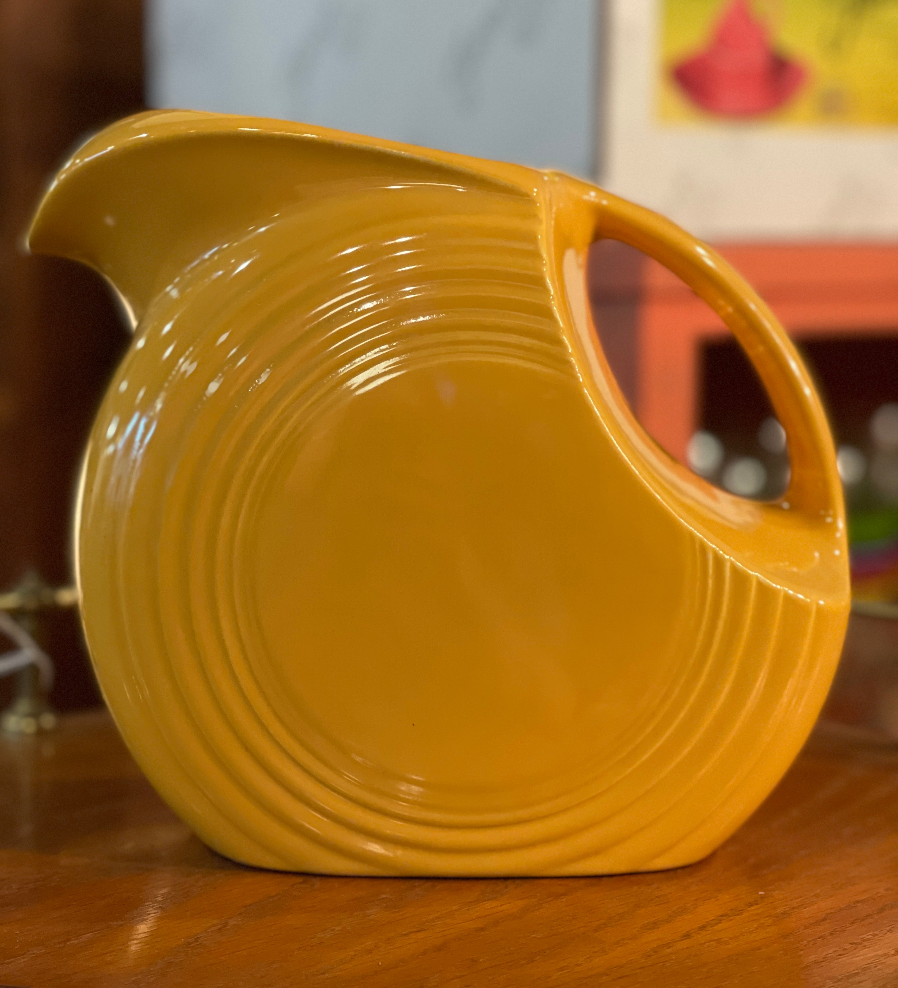Vintage Fiesta Yellow Disk Pitcher