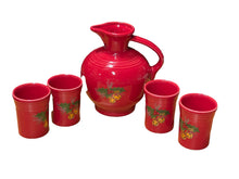 Load image into Gallery viewer, Fiesta Salary Holiday Luncheon Carafe &amp; Tumbler Set Holly &amp; Bells
