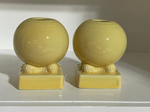 Fiesta Pale Yellow Bulb Candle Holder Set, Retired