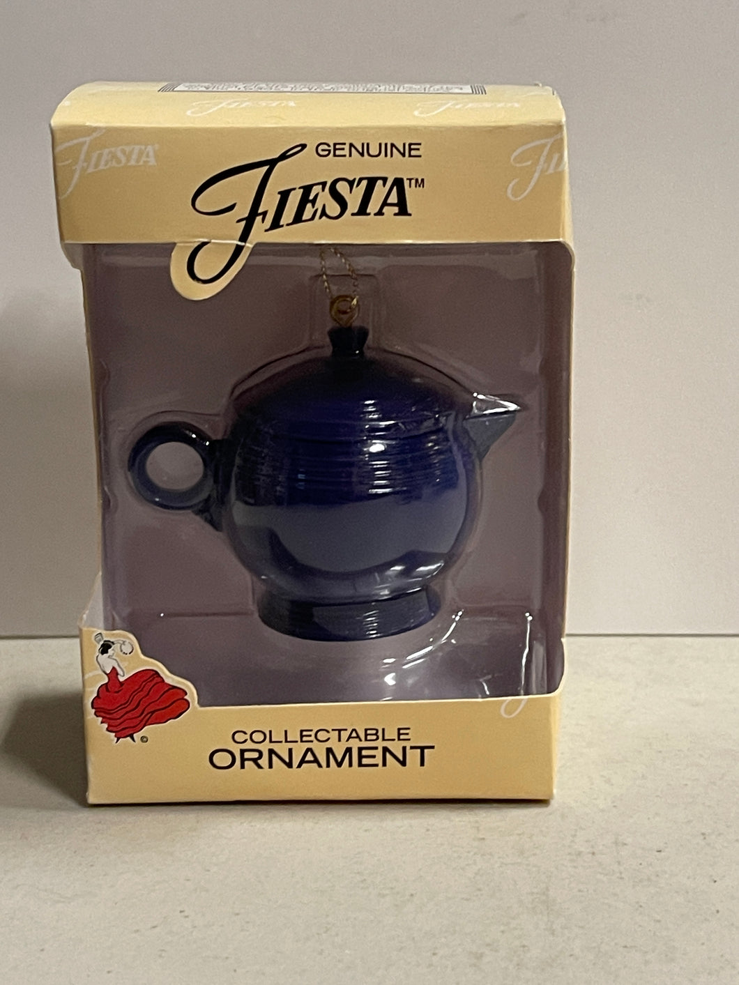 Fiesta Go Along Miniature Ornament NIB Cobalt Teapot NIB