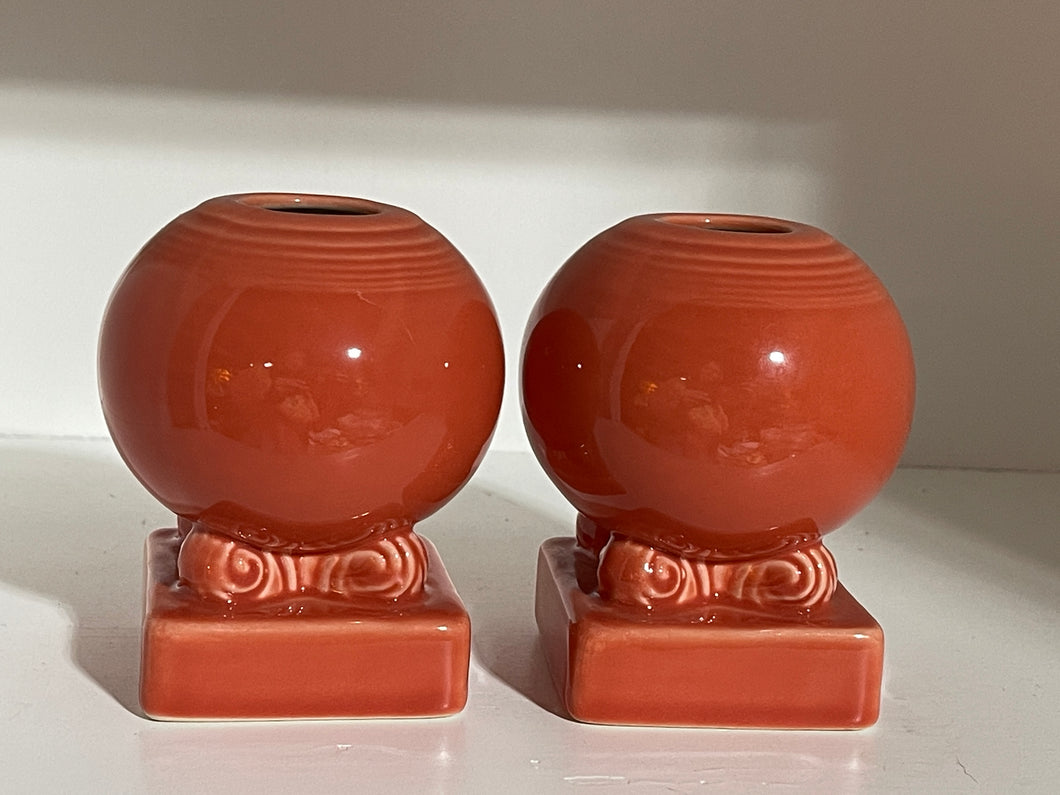 Fiesta Persimmon Bulb Candle Holder Set