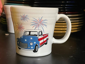 Fiesta FARM TRUCK AMERICANA Fourth of July Fireworks Summer Decal MUG NEW