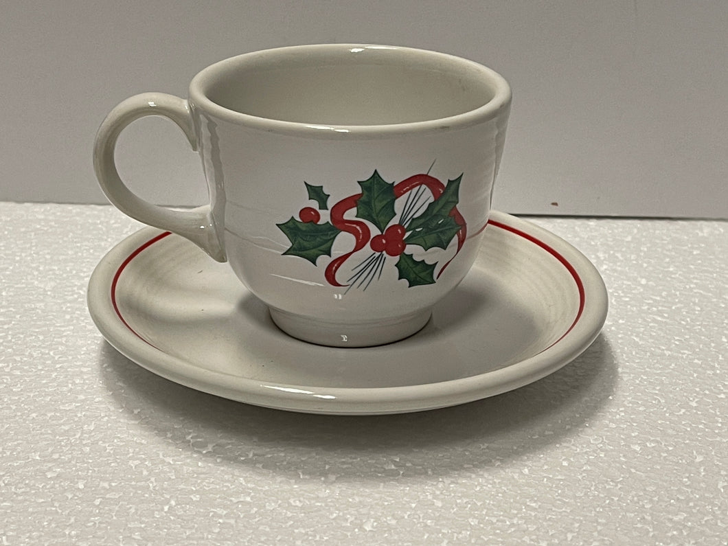 Fiesta Holly & Ribbon Cup & Saucer