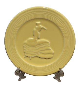 Fiesta Homer Laughlin Dancing Lady Hot Plate Trivet (Discontinued) in Pale Yellow