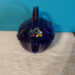 Hall Art Deco Blue Blossom Football Teapot