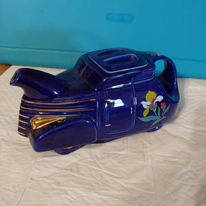 Hall Blue Deco Blossom Automobile Car Teapot
