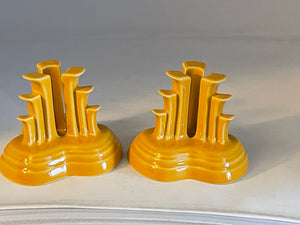 Fiesta Marigold Pyramid Candle Holder Set Retired Color