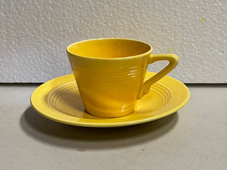 Vintage Homer Laughlin Harlequin Demitasse Cup Saucer YELLOW