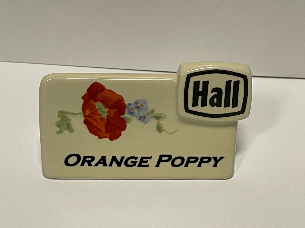Hall Orange Poppy Display Dealer Sign