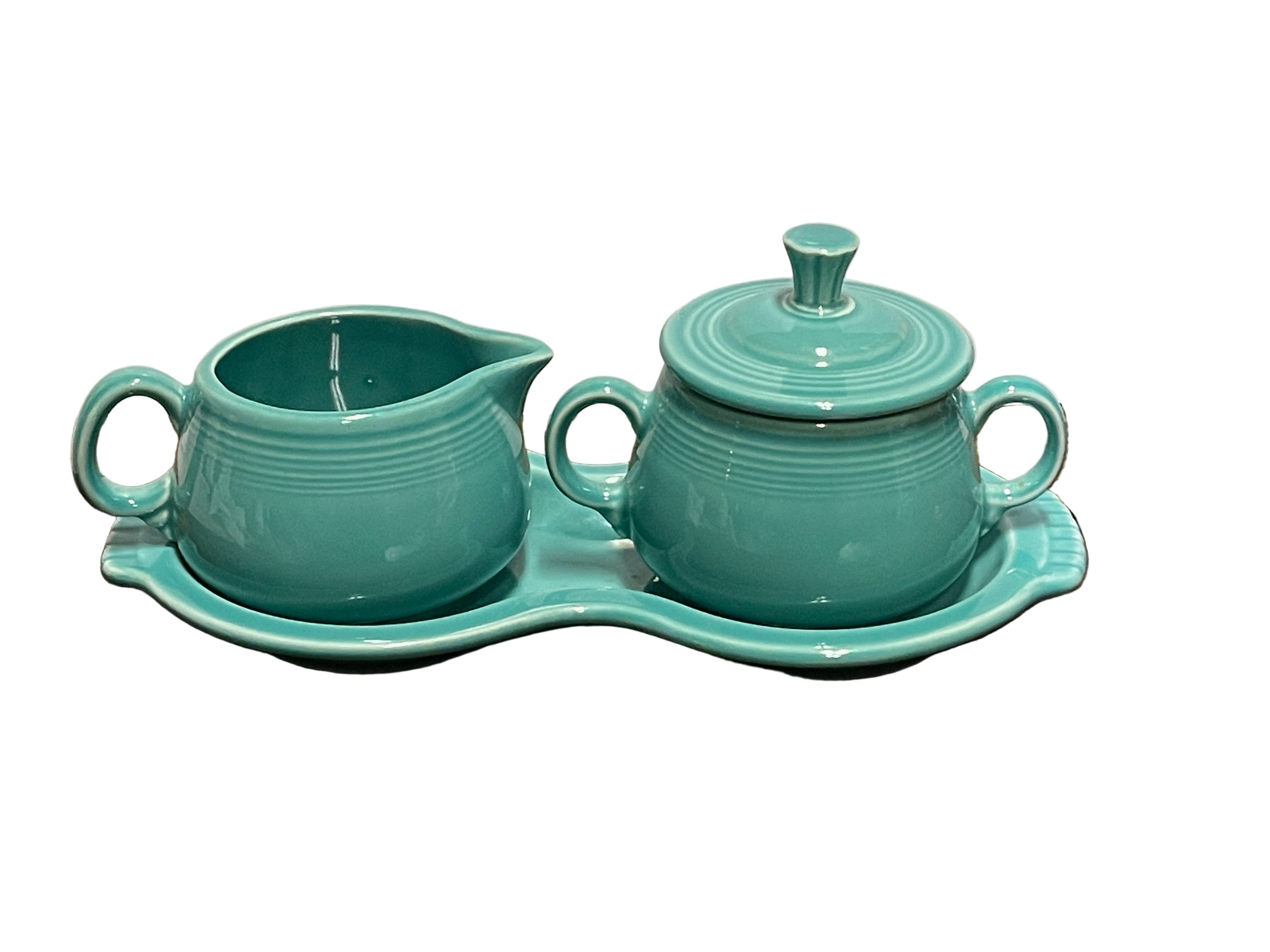 Fiesta Turquoise Cream & Sugar Figure 8 Set
