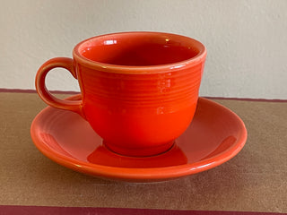 Fiesta Poppy Cup & Saucer Orange