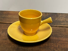 Load image into Gallery viewer, VINTAGE FIESTA WARE YELLOW  STICK HANDLE DEMITASSE CUP &amp; SAUCER
