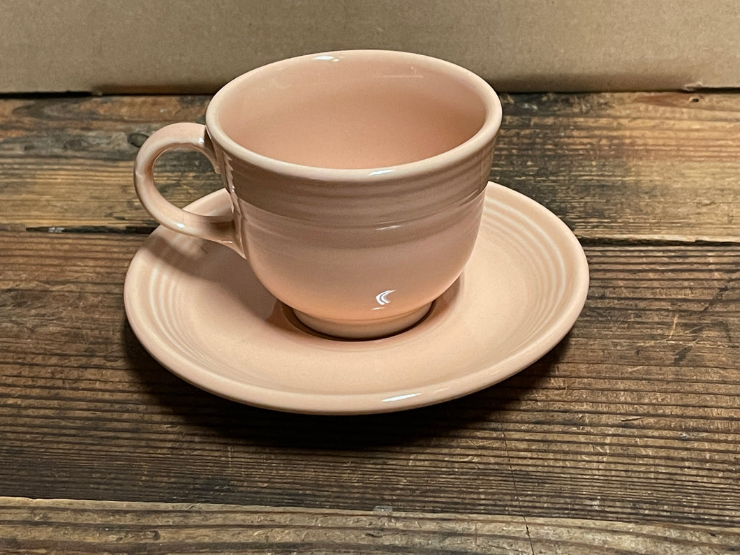 Fiesta Apricot Tea Cup & Saucer Retired Color