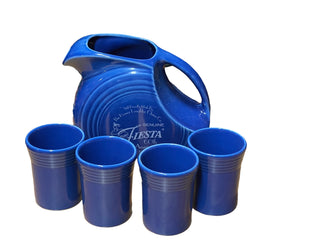 Fiesta Sapphire Beverage Set 60th Anniversary Pitcher & 4 Tumblers NIB
