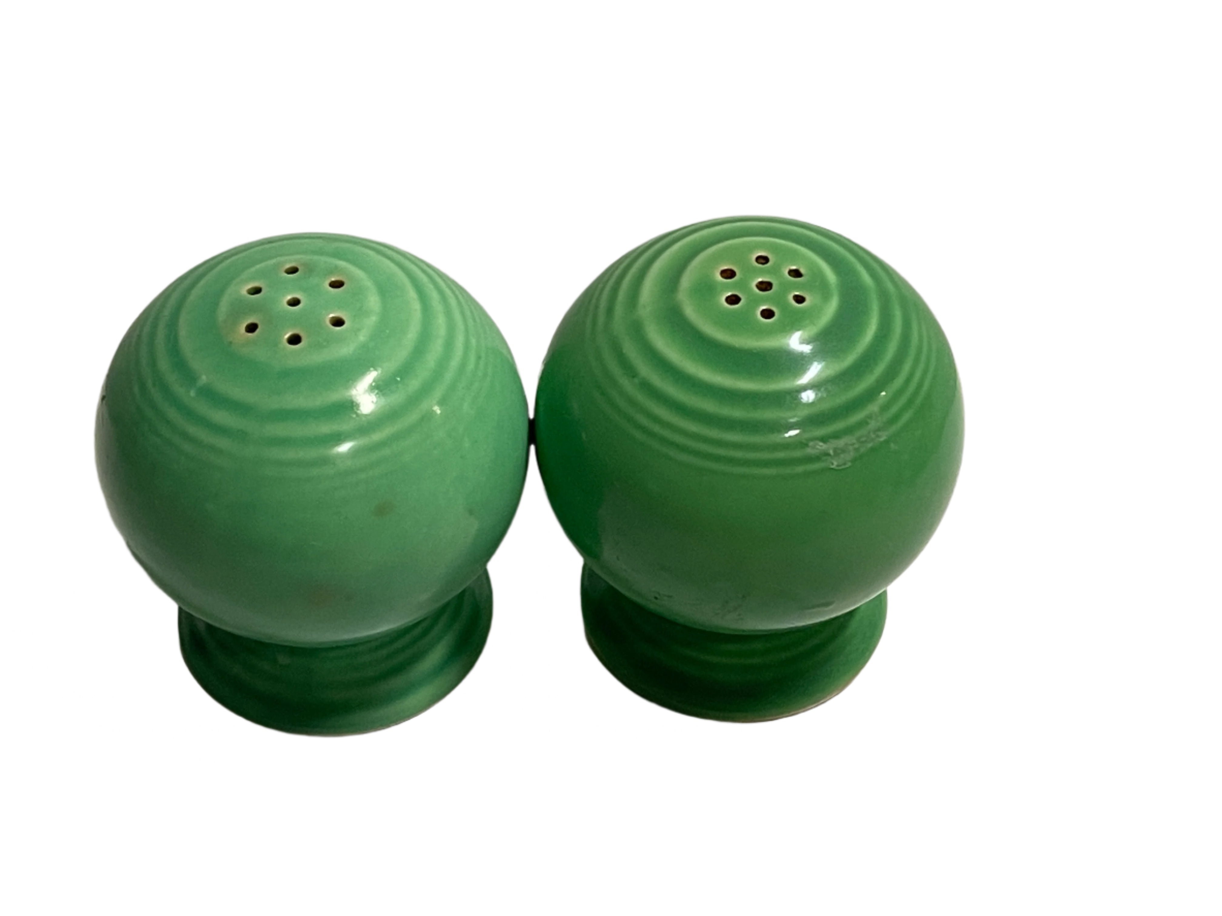 Vintage Fiesta Original Green Bulb Salt & Pepper Set