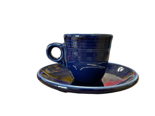 Fiesta Cobalt Demitausee Cup & Saucer Ring Handled