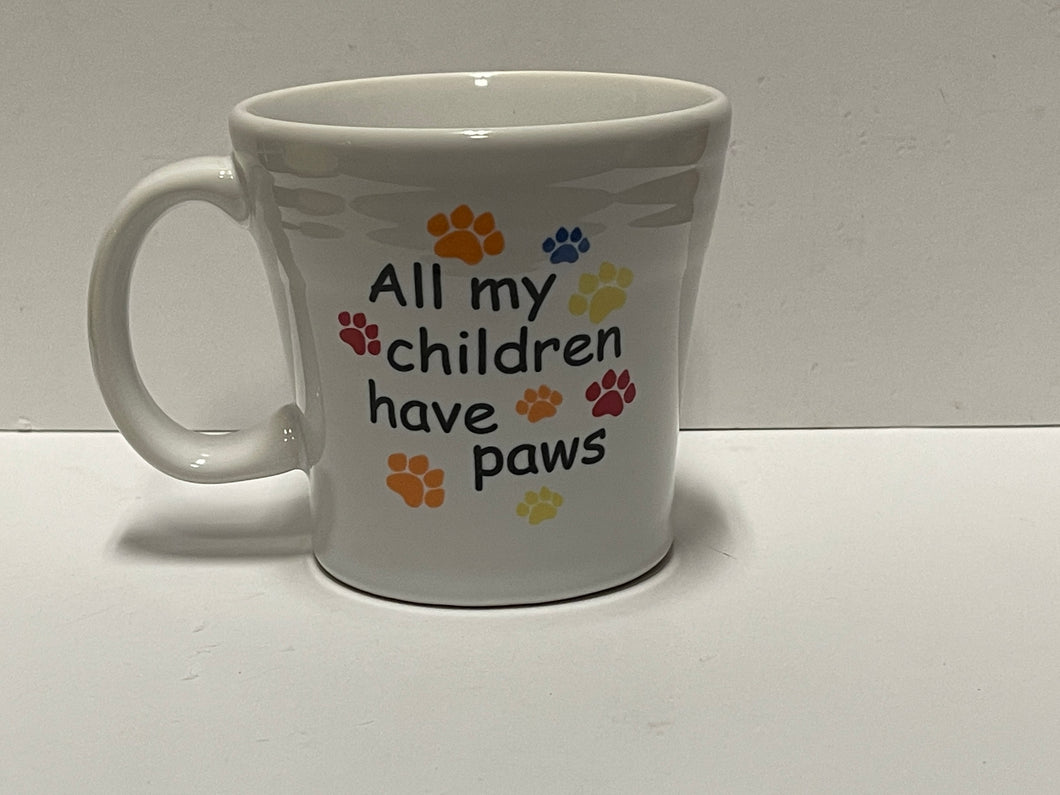 Fiesta ALL MY CHILDREN HAVE PAWS. RETIRED NEW W TAG Tapered Mug