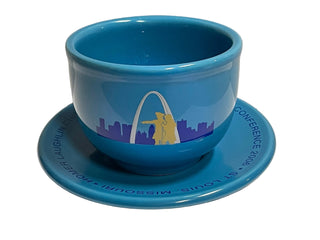 Fiesta HLCCA 2006 St Louis Missouri ARCH Chile Bowl and Saucer Peacock