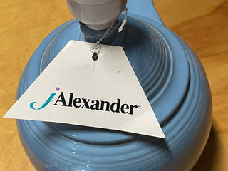 Fiesta Teapot Lamp w Gingham Shade to Match New Periwinkle