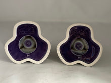 Load image into Gallery viewer, Fiesta Plum Purple Pyramid Candle Holder Set. HTF
