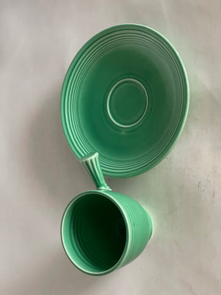 Vintage Fiesta Original Green Demi Cup and Saucer