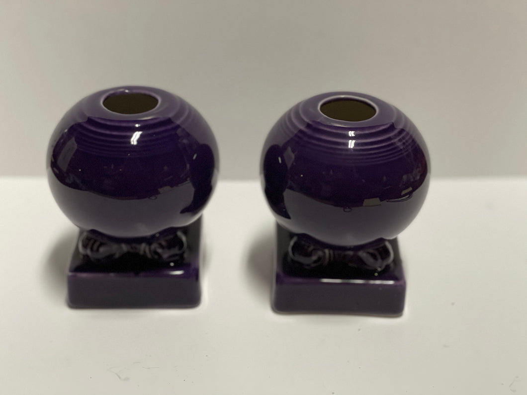 Fiesta Plum Purple Bulb Candle Holder Set HTF Retired Color