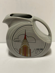 RARE FIESTA HLCCA JUICE PITCHER PEARL GRAY "1930 CHRYSLER BUILDING" EXCLUSIVE