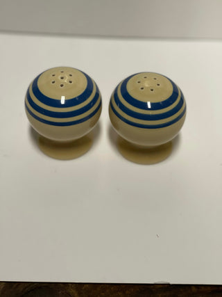 HLCCA Fiesta  Blue Stripe Bulb Salt & Pepper Shakers