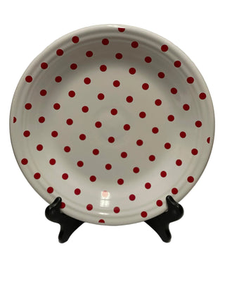 Fiesta Exclusive White Dinner Plate Scarlet Red Polka Dot HLCCA 2010