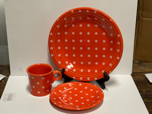 Fiesta HLCCA Dot 3 pc Set Poppy w White Dots